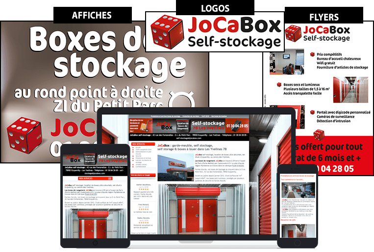 Jocabox, affiche, flyer, tract, design responsive